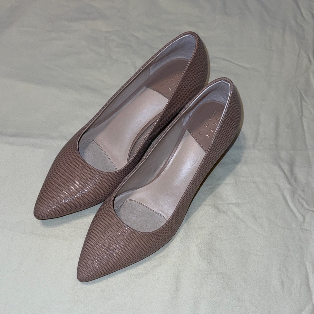 Alex Marie Pointed Toe Pumps in Taupe Brown